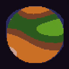 A weird pixelated planet and/or organic cell.