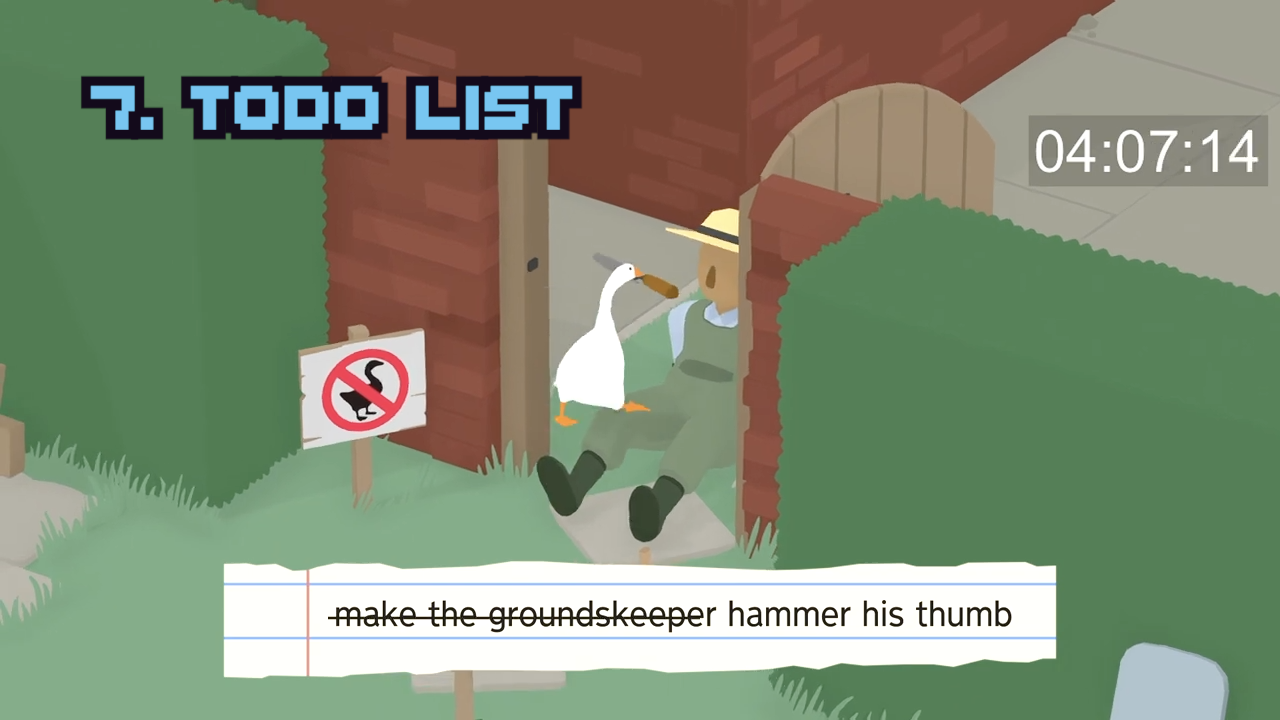 7. TODO LIST make the groundskeeper hammer his thumb