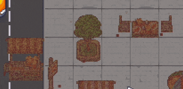 A GIF of Pigxel washing a tree in Pixel Washer.