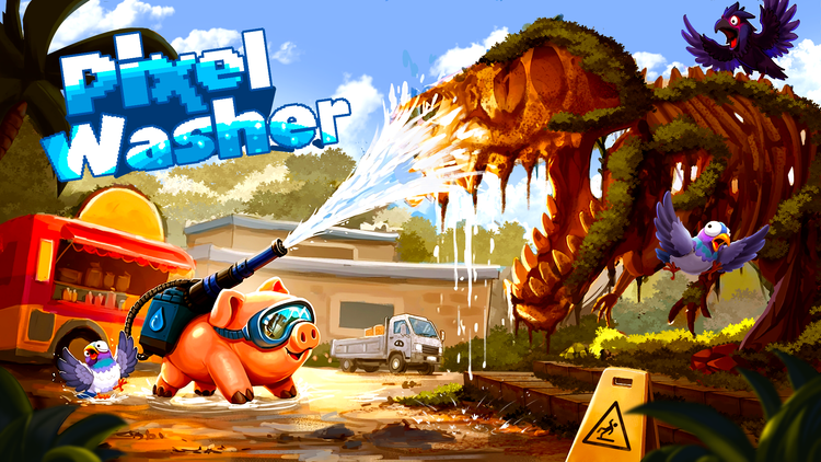 Pixel Washer key art (hand drawn)